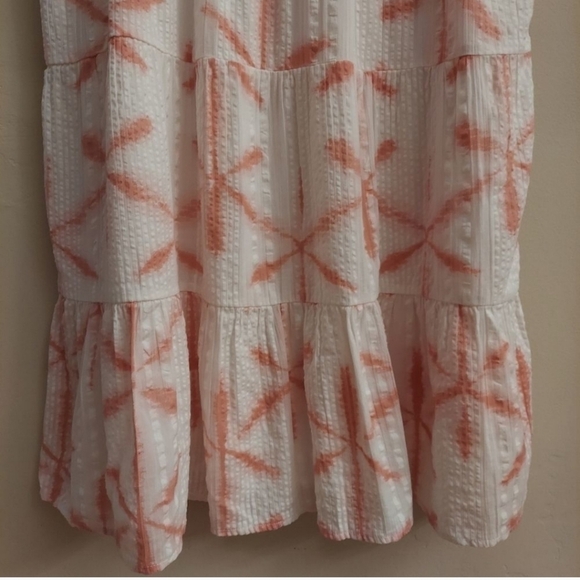 LOFT Star Tie Dye Tiered Double V Swing Dress sz S - Picture 8 of 13